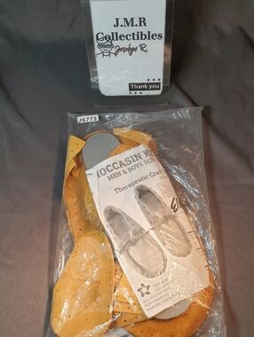 Moccasin Craft Kit Men Boys size 12 tan leather DIY # 3442-12